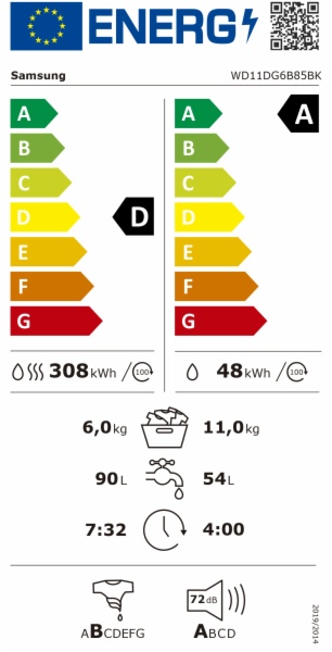 LAVADORA SECADORA SAMSUNG WD11DG6B85BKU3